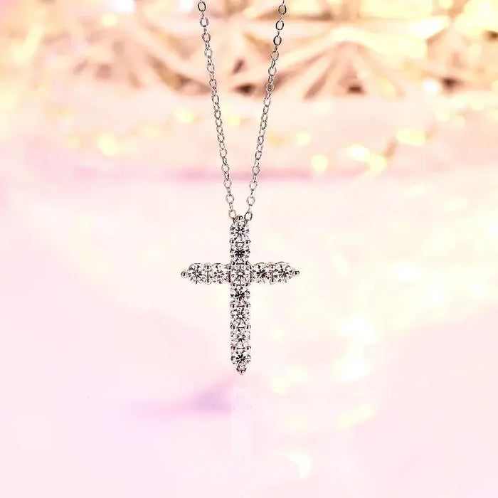 Moissanite Cross Pendant and Necklace Ali Express
