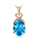 14K Rose Gold 2 Carats Natural Blue Sapphire Gemstone Pendant Necklace S925 Official Store Aliexpress