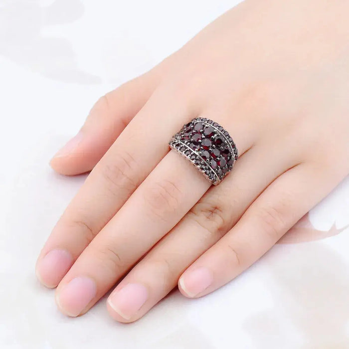Garnet Ring on Sterling Silver 5.5cts HUTANG GEMS & JEWELRY Ali Express