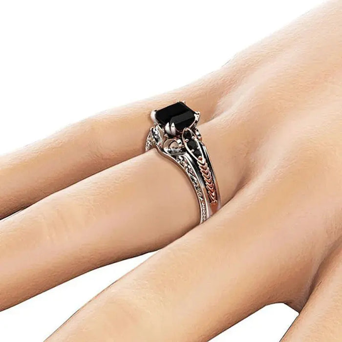 Natural Obsidian Topaz Gemstone 1 Carat Ring on Silver Ali Express
