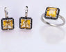 Natural Citrine Earrings and Ring in Sterling Silver Bolai Ali Express