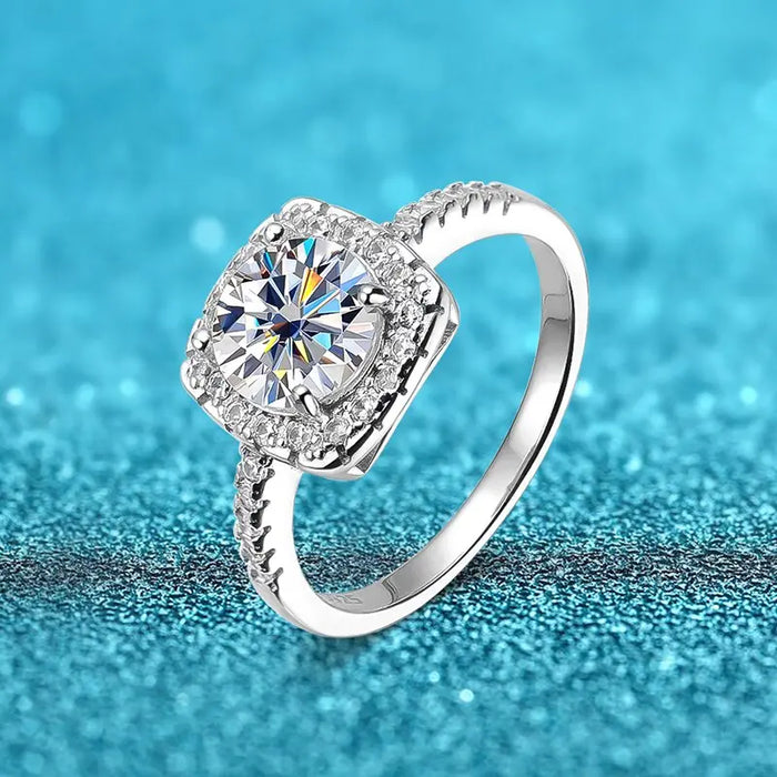 Moissanite Engagement Solitaire Ring D Color on Silver SMYOUE Aliexpress