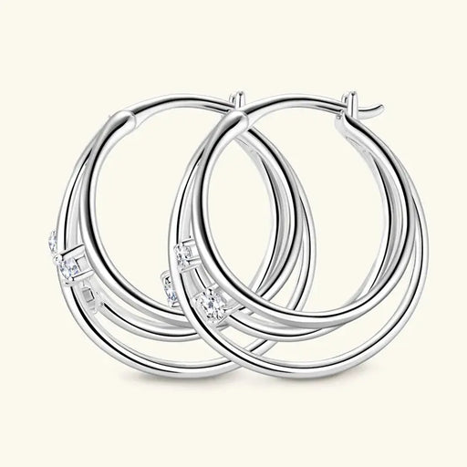 Kirin Palace Moissanite Hoop Earrings 3pcs Circle Trend Earrings For Women 925 Sterling Silver Original Charm Fine Jewelry FinNiche Jewels