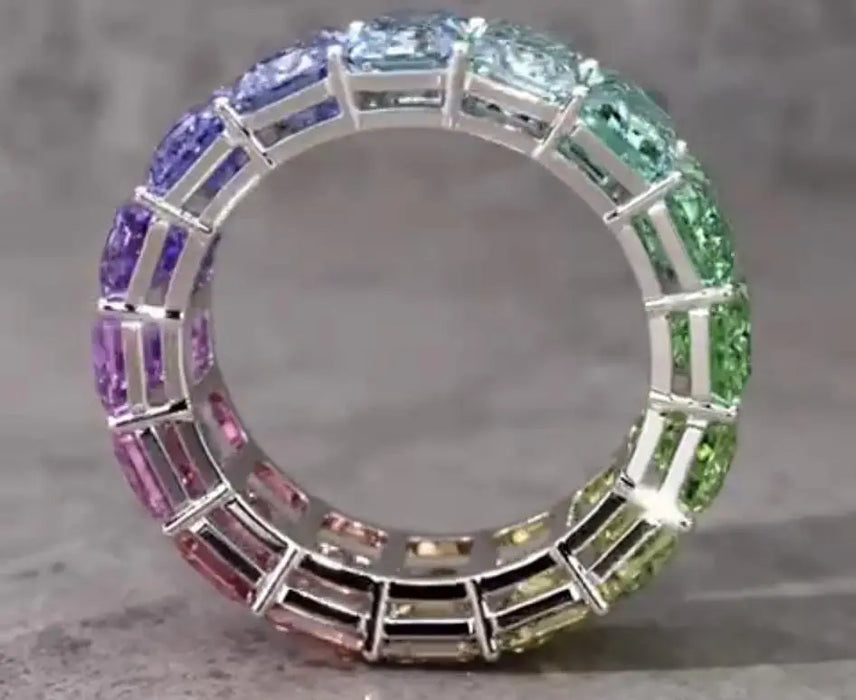 Beautiful Sapphire Multi-colored 18K Gold Ring FinNiche Jewels