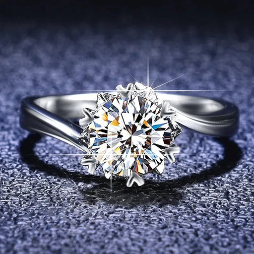 18K White Gold Heart Claws VVS 1 Carat D Color Moissanite Diamonds Ring Yanhui Ali Express