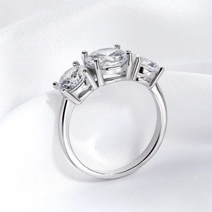 4CT / 2CT Moissanite Ring on Solid Silver Gold Plated SMYOUE Aliexpress
