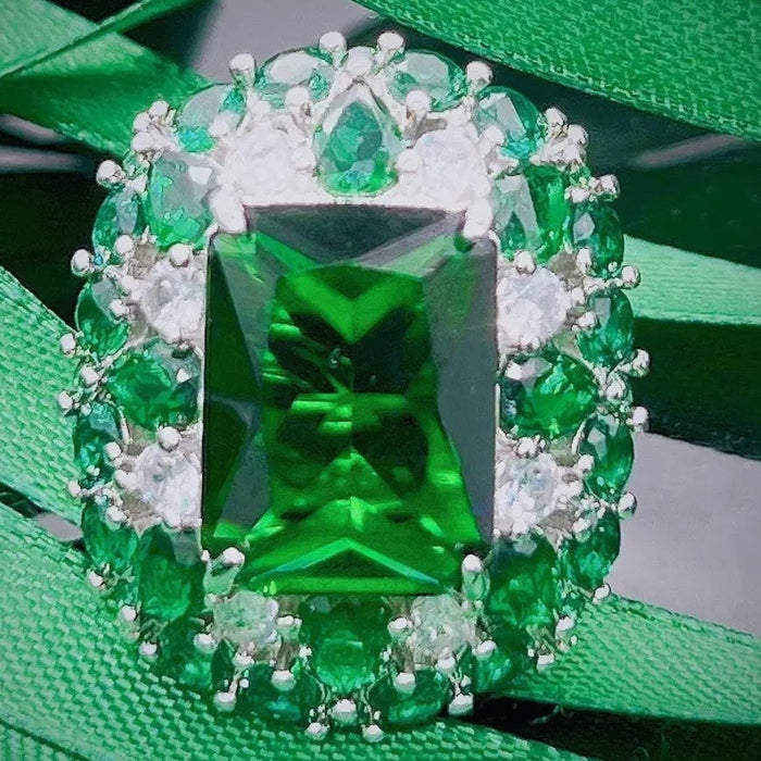 18K White Gold Emerald Ring Ali Express