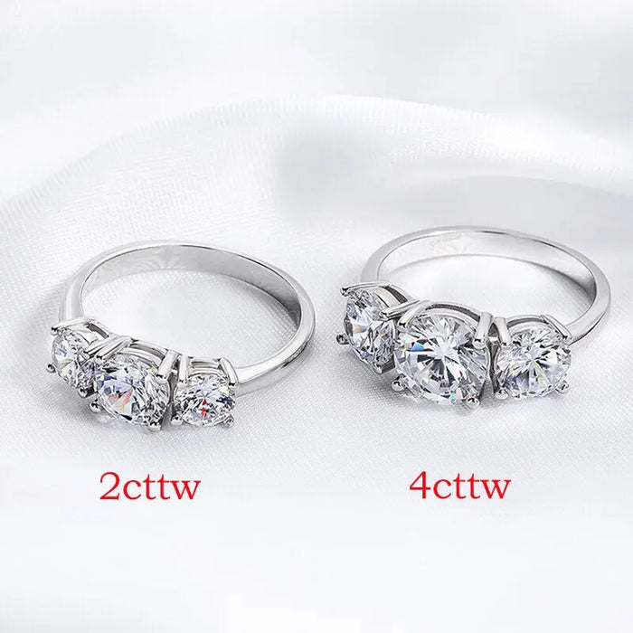 2ct / 4 ct Moissanite Sparkling Wedding Band on Silver White Gold Plated SYMOUE Aliexpress
